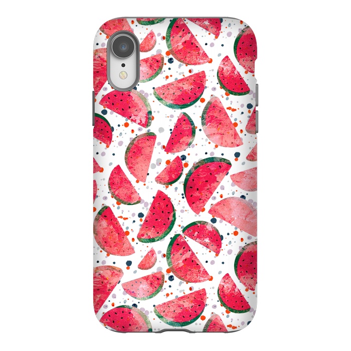 iPhone Xr StrongFit Splattered watermelons playful pattern by Oana 