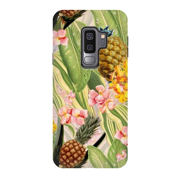 Galaxy S9 plus StrongFit Gold and pink Banana and Pinapple Jungle Garden by  Utart