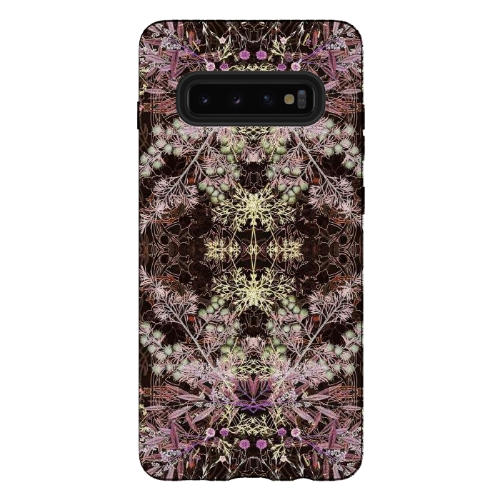 Galaxy S10 plus StrongFit Delicate arts and crafts botanical pattern by Oana 