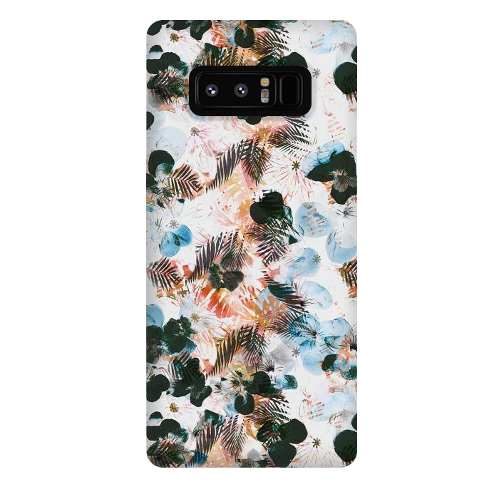 Galaxy Note 8 StrongFit Ink pansy petals and foliage pattern by Oana 