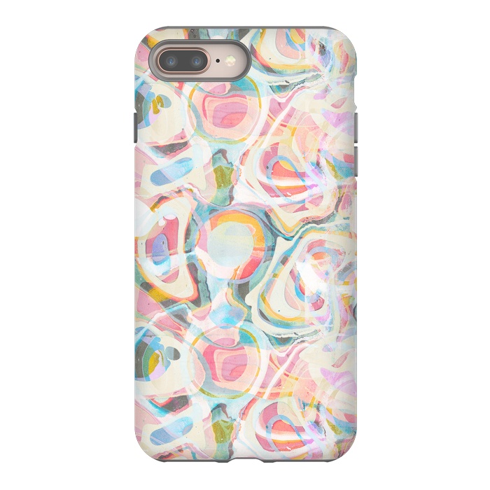 iPhone 7 plus StrongFit Pastel abstract marbling painting by Oana 