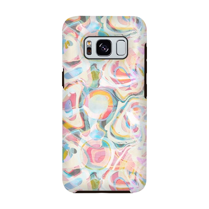 Galaxy S8 StrongFit Pastel abstract marbling painting by Oana 