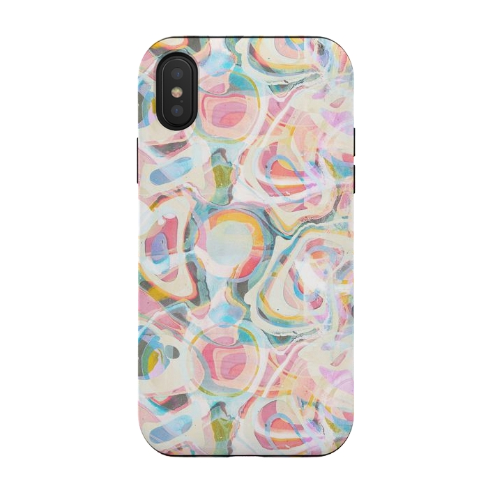 iPhone Xs / X StrongFit Pastel abstract marbling painting by Oana 