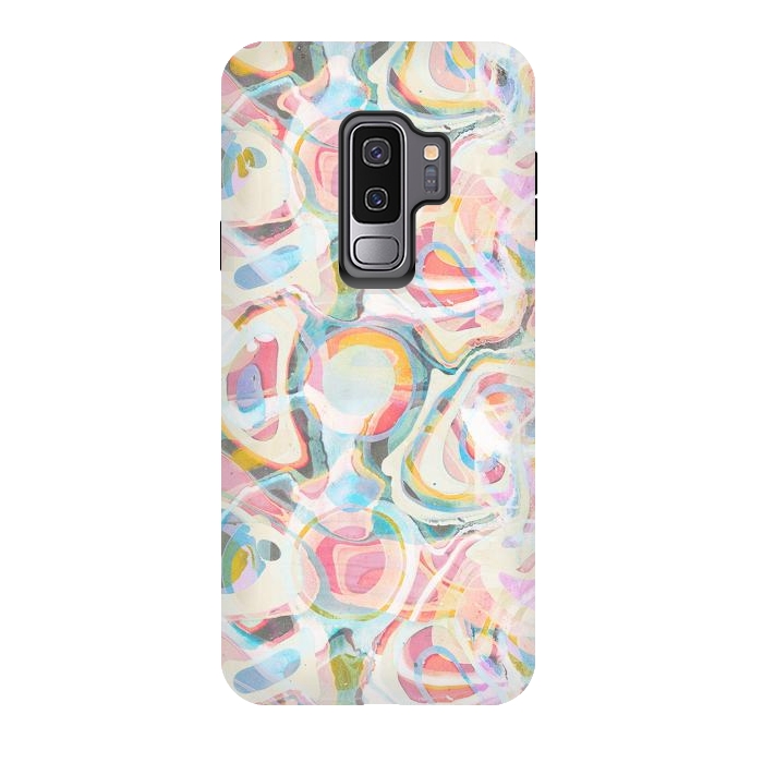 Galaxy S9 plus StrongFit Pastel abstract marbling painting by Oana 