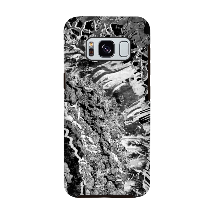Galaxy S8 StrongFit Silver and gemstones abstract art by Oana 
