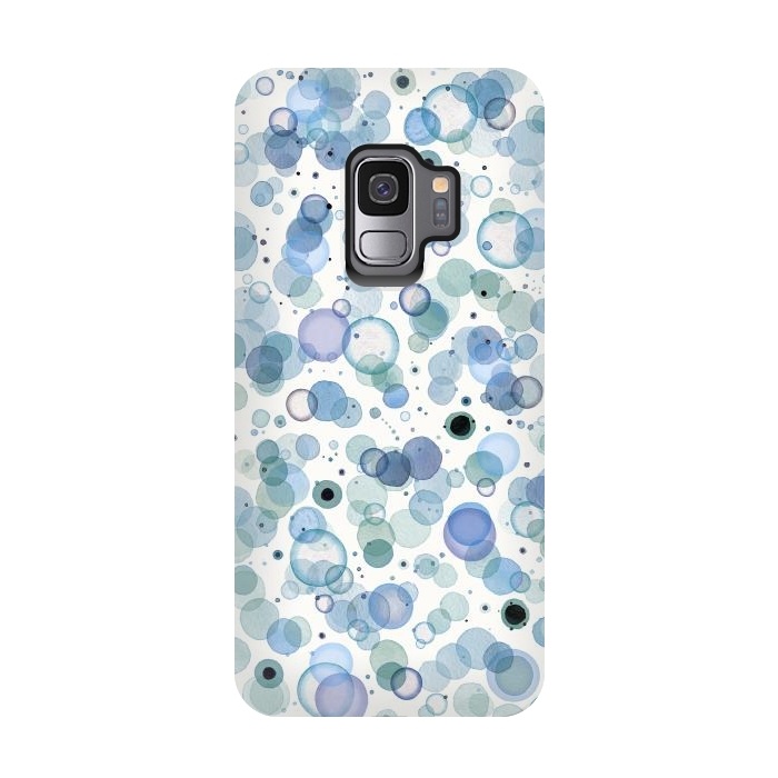 Galaxy S9 StrongFit Blue Bubbles by Ninola Design