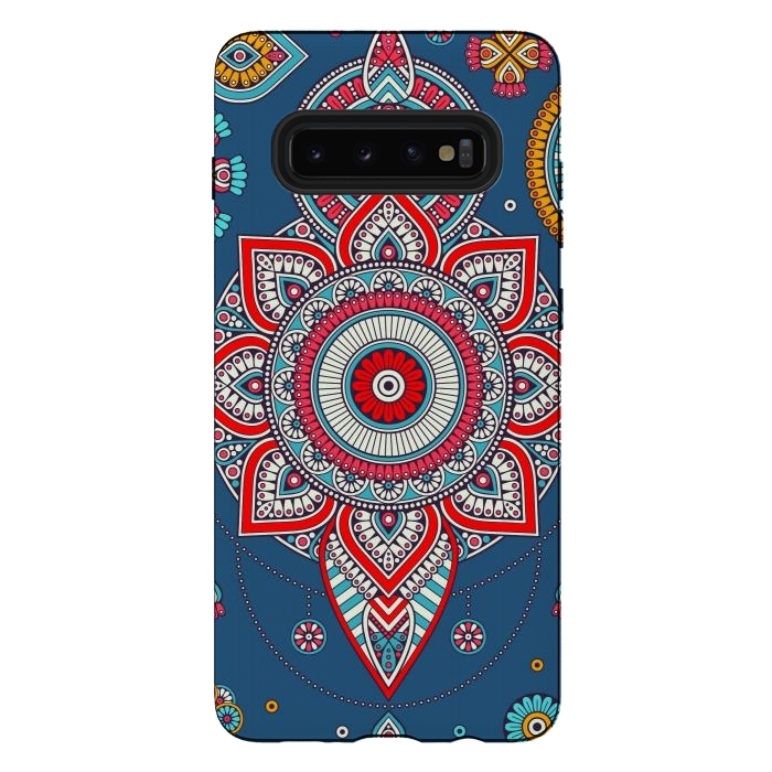 Galaxy S10 plus StrongFit Blue Mandala Of The Indians  by ArtsCase
