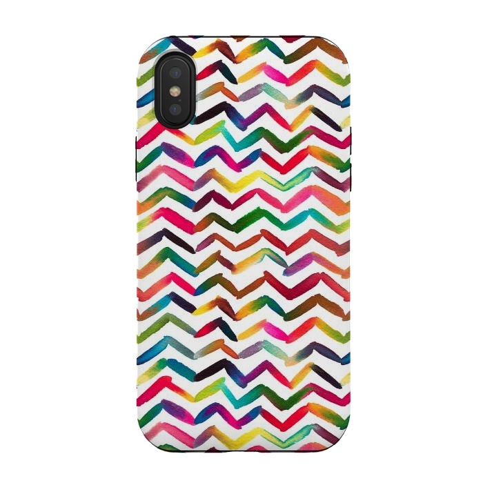iPhone Xs / X StrongFit Chevron Stripes Multicolored by Ninola Design
