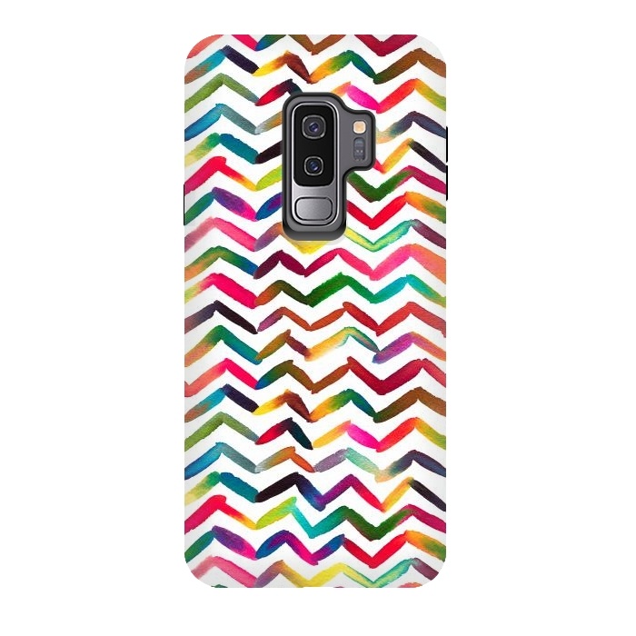 Galaxy S9 plus StrongFit Chevron Stripes Multicolored by Ninola Design