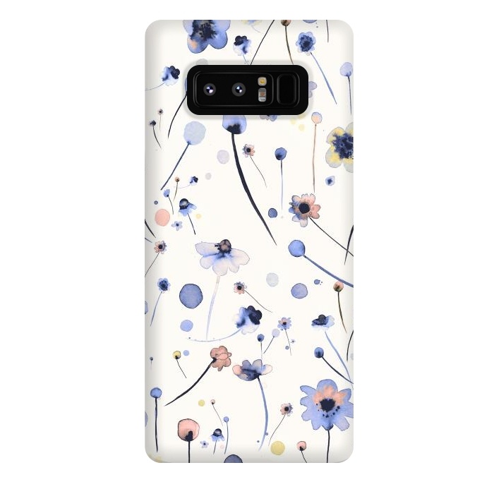 Galaxy Note 8 StrongFit Blue Soft Flowers by Ninola Design