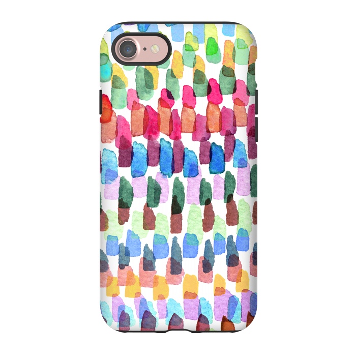 iPhone 7 StrongFit Colorful Brushstrokes Stains  by Ninola Design