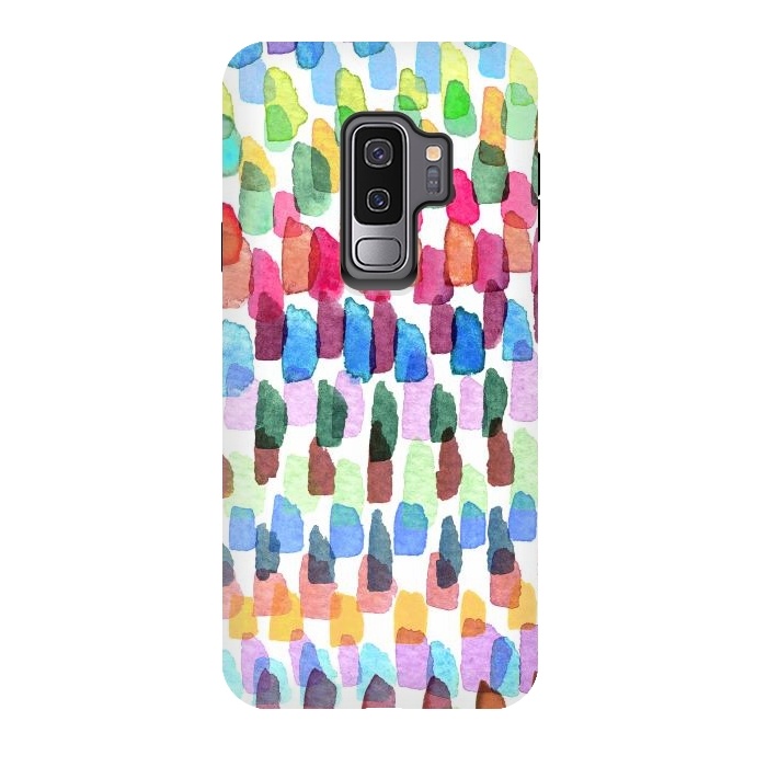 Galaxy S9 plus StrongFit Colorful Brushstrokes Stains  by Ninola Design
