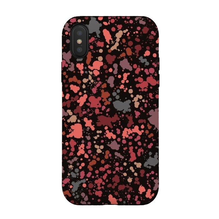 iPhone Xs / X StrongFit Color Splatter Drops Red by Ninola Design