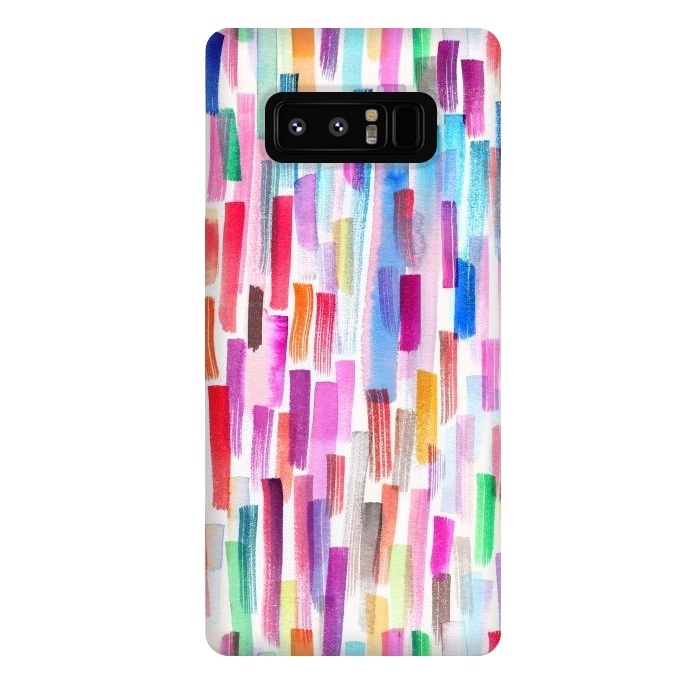 Galaxy Note 8 StrongFit Colorful Brushstrokes  by Ninola Design