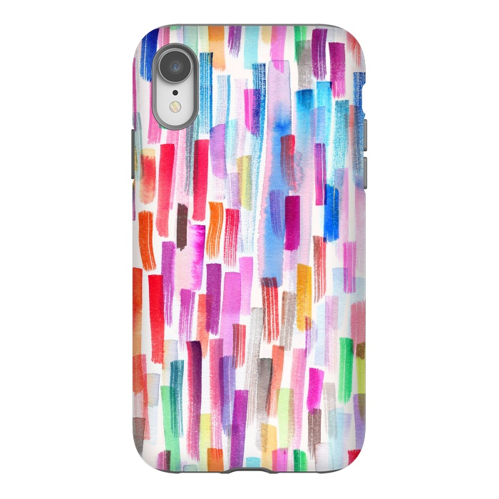 iPhone Xr StrongFit Colorful Brushstrokes  by Ninola Design