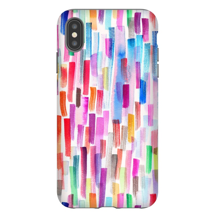 iPhone Xs Max StrongFit Colorful Brushstrokes  by Ninola Design