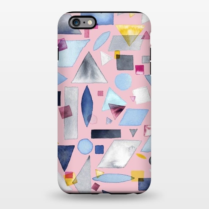 iPhone 6/6s plus StrongFit Geometric Pieces Pink by Ninola Design