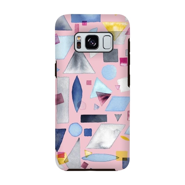 Galaxy S8 StrongFit Geometric Pieces Pink by Ninola Design