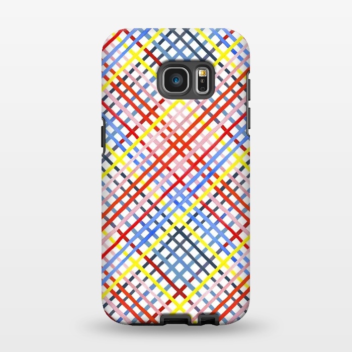 Galaxy S7 EDGE StrongFit Gingham Vichy Multicolored by Ninola Design