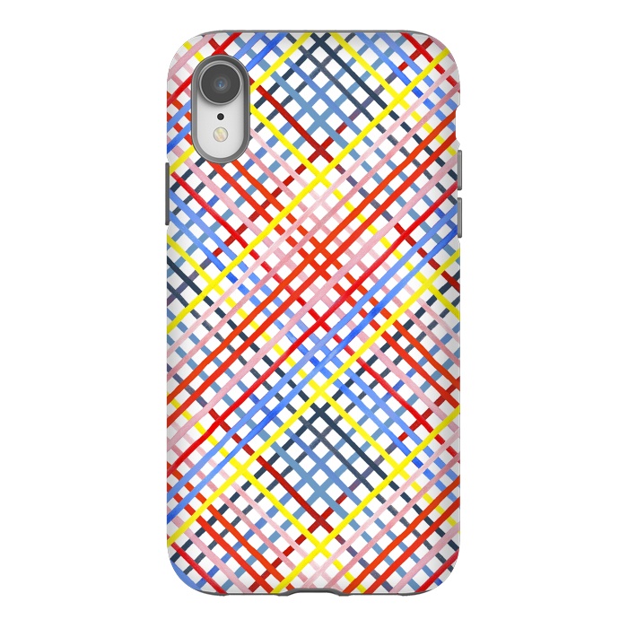 iPhone Xr StrongFit Gingham Vichy Multicolored by Ninola Design