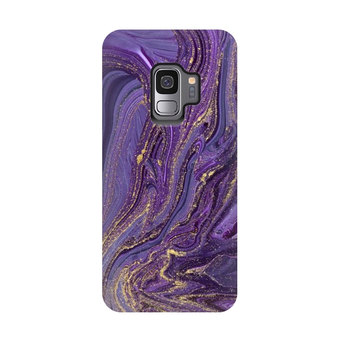 Galaxy S9 StrongFit Purple and Gold Marble by ArtsCase