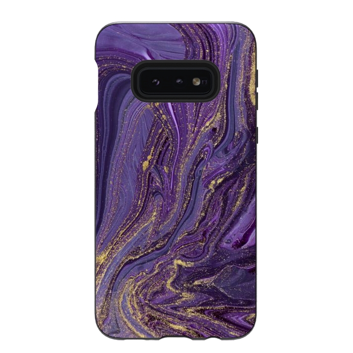 Galaxy S10e StrongFit Purple and Gold Marble by ArtsCase