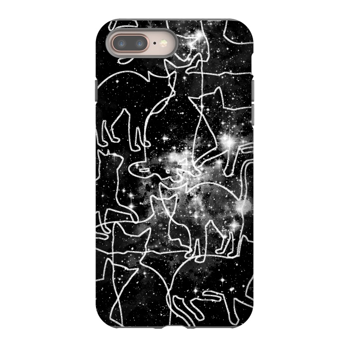 iPhone 7 plus StrongFit Cats in space astrology minimal pattern by Oana 