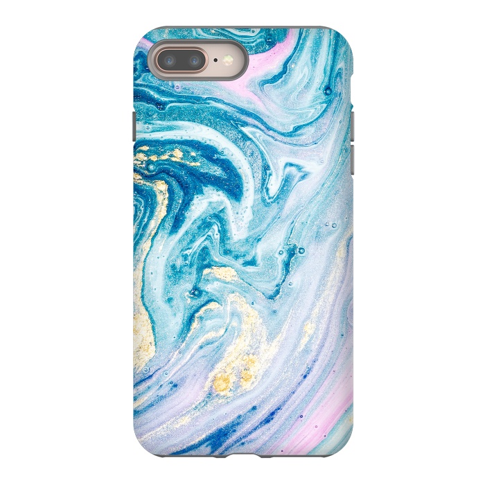 iPhone 7 plus StrongFit Pink and Blue Marble by ArtsCase