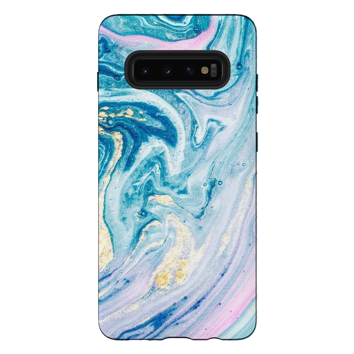 Galaxy S10 plus StrongFit Pink and Blue Marble by ArtsCase