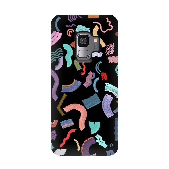 Galaxy S9 StrongFit Curly ZigZag Shapes  by Ninola Design