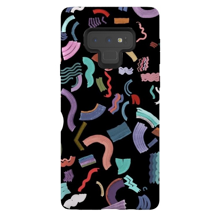 Galaxy Note 9 StrongFit Curly ZigZag Shapes  by Ninola Design