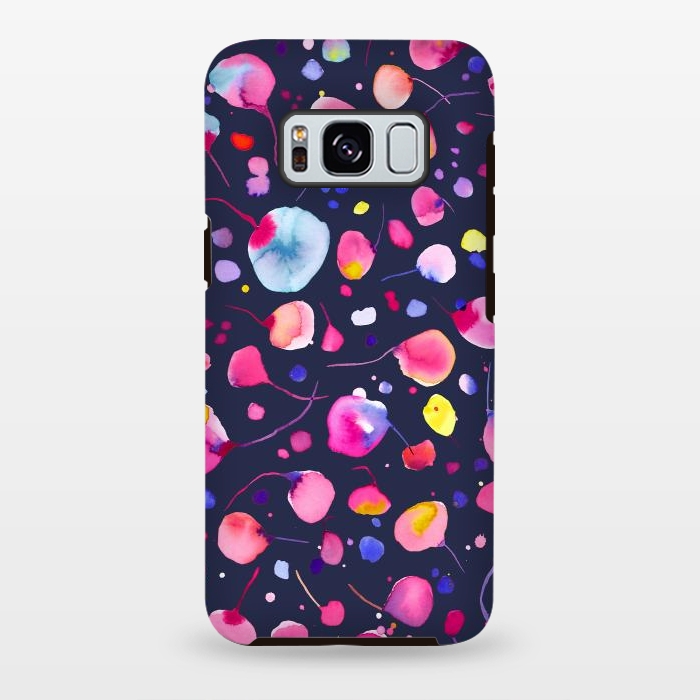Galaxy S8 plus StrongFit Flying Seeds Navy by Ninola Design