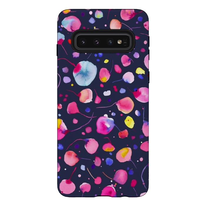 Galaxy S10 StrongFit Flying Seeds Navy by Ninola Design