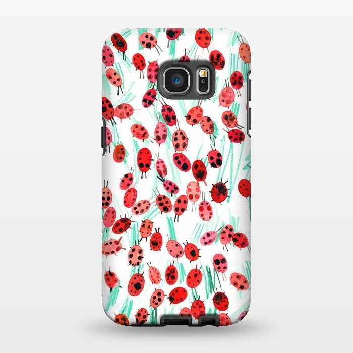 Galaxy S7 EDGE StrongFit Ladybugs on grass by Ninola Design