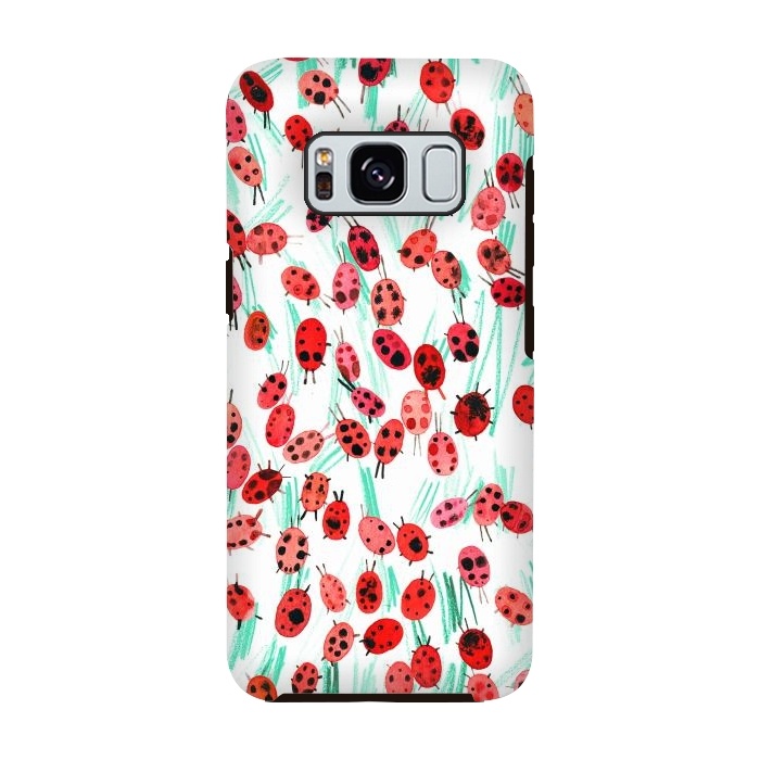 Galaxy S8 StrongFit Ladybugs on grass by Ninola Design
