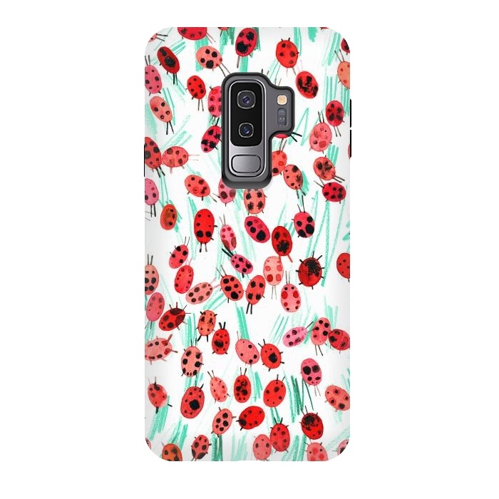 Galaxy S9 plus StrongFit Ladybugs on grass by Ninola Design