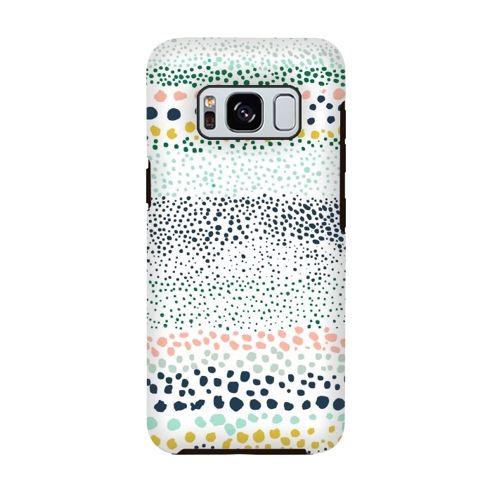 Galaxy S8 StrongFit Little Textured Dots White by Ninola Design