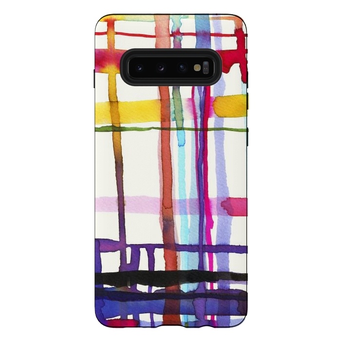 Galaxy S10 plus StrongFit Watercolor Loom Telar by Ninola Design