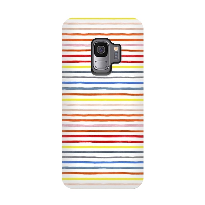 Galaxy S9 StrongFit Marker Summer Color Stripes by Ninola Design