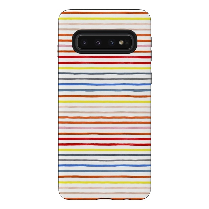 Galaxy S10 StrongFit Marker Summer Color Stripes by Ninola Design