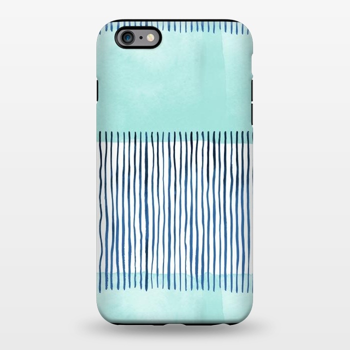 iPhone 6/6s plus StrongFit Minimal Stripes Blue by Ninola Design