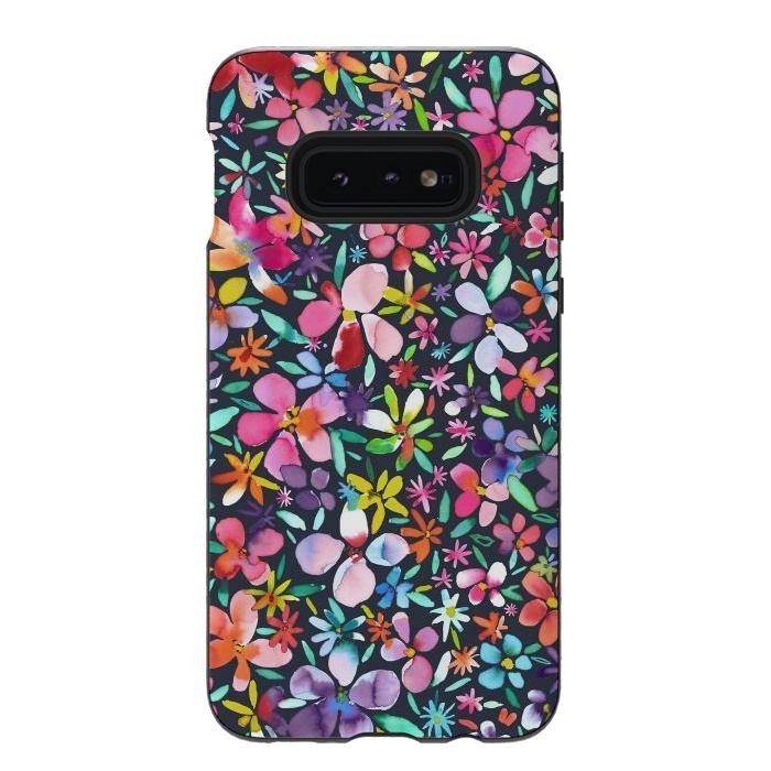 Galaxy S10e StrongFit Multicolored Petals Flowers by Ninola Design