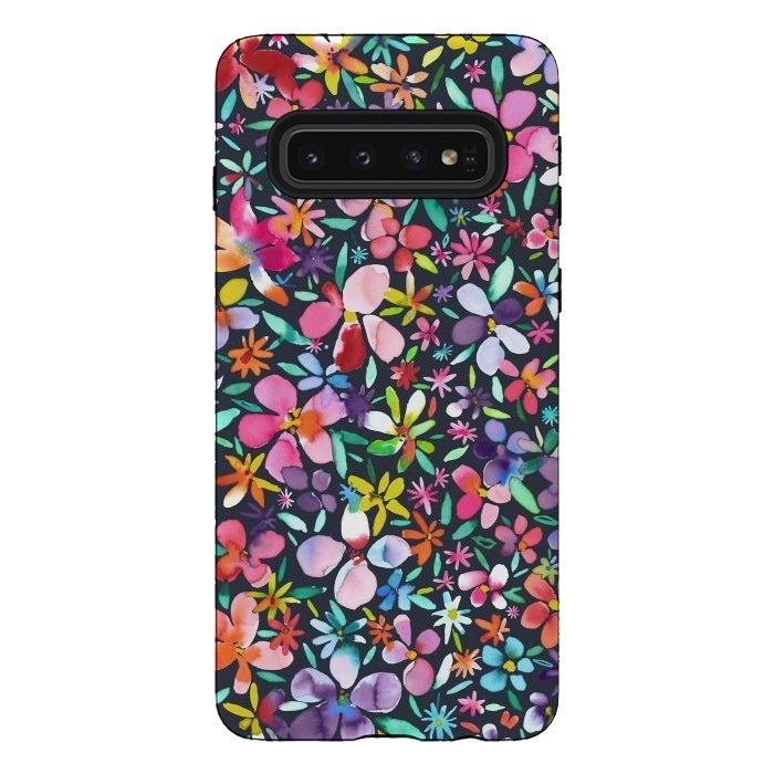 Galaxy S10 StrongFit Multicolored Petals Flowers by Ninola Design