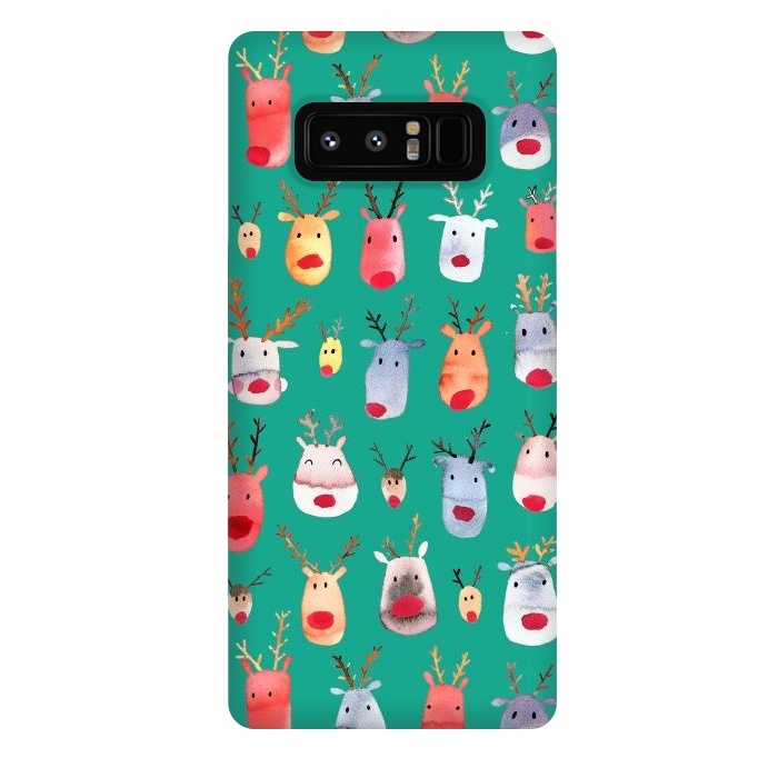 Galaxy Note 8 StrongFit Christmas Winter Rudolph Reindeer by Ninola Design