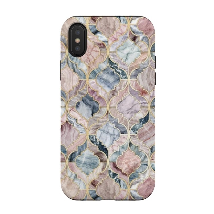 iPhone Xs / X StrongFit Moroccan Marble Tile Pattern by Micklyn Le Feuvre
