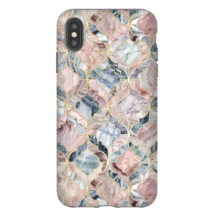 iPhone Xs Max StrongFit Moroccan Marble Tile Pattern by Micklyn Le Feuvre