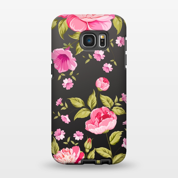 Galaxy S7 EDGE StrongFit pink flowers by MALLIKA