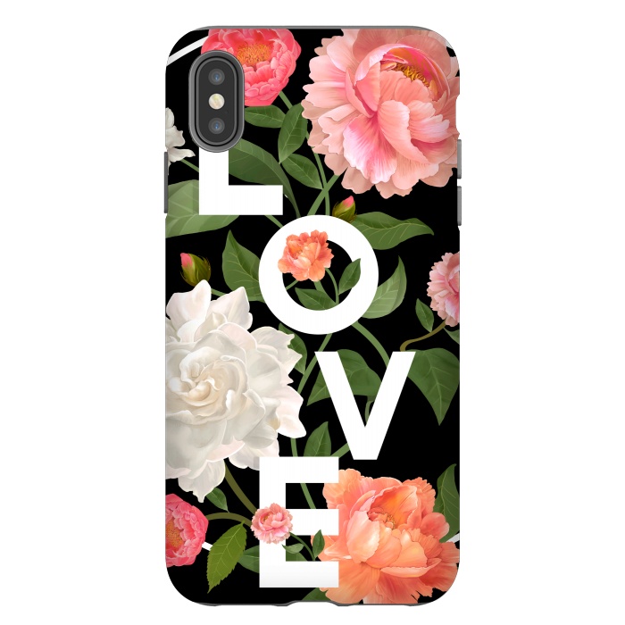 iPhone Xs Max StrongFit floral love black by MALLIKA