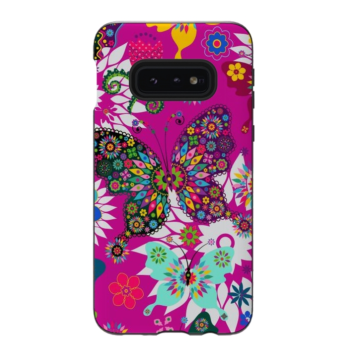 Galaxy S10e StrongFit Colorful Butterflies In Spring by ArtsCase