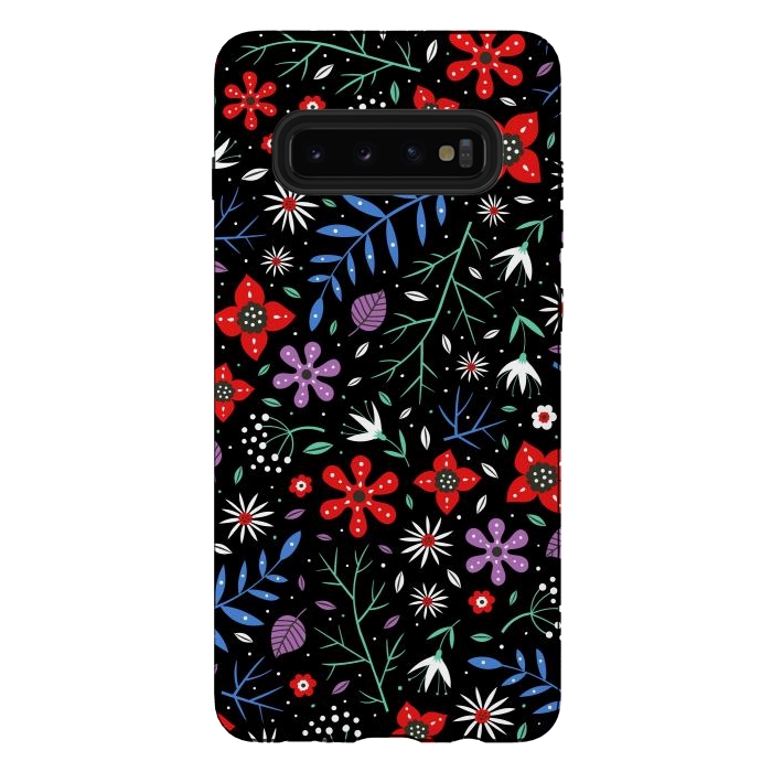 Galaxy S10 plus StrongFit Small Flower Patterns by ArtsCase